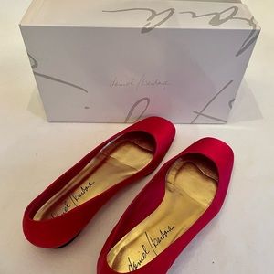 Daniel/Barbara red satin flats
